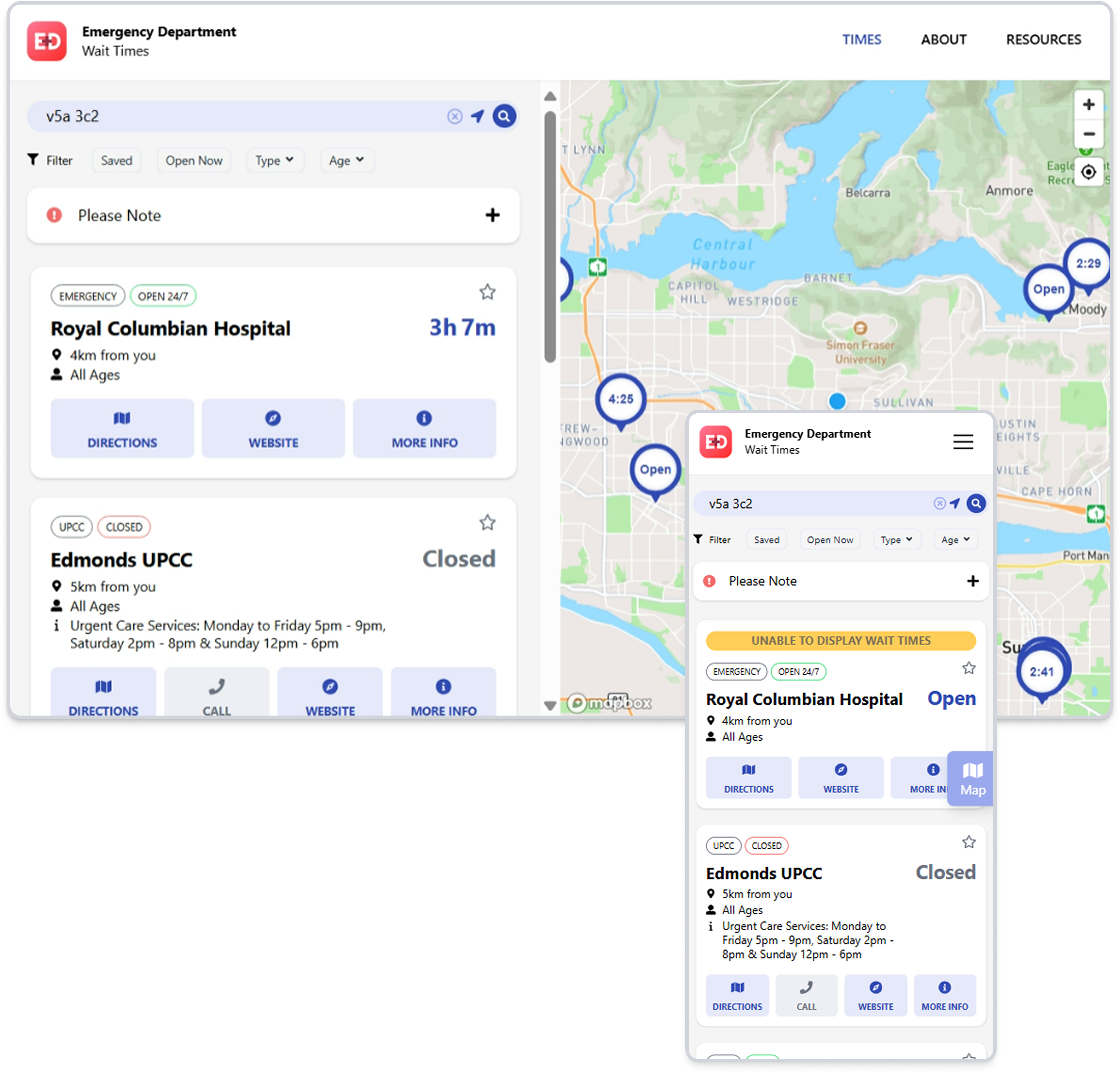 ED website screenshot